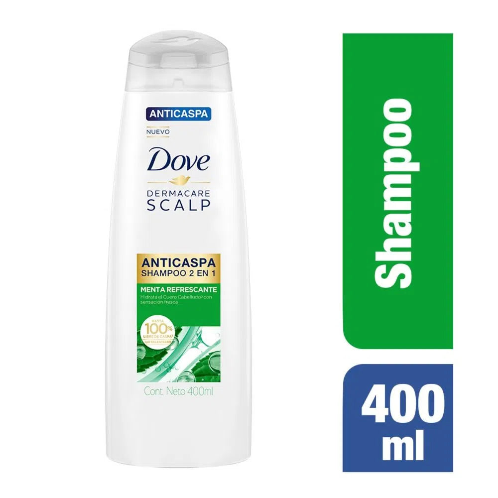 68399729 - Shampoo Dove Anticaspa 2 En 1 Menta Refrescante Frasco X 400 Ml
